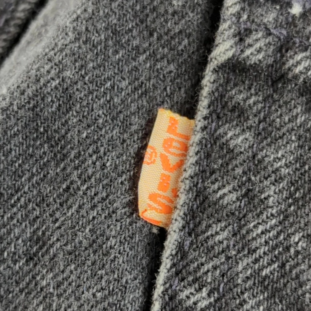 Vintage Levis Jeans 34‎ (Fits 30x32) Black Faded 610 Orange Tab Straight 90s Y2K - Picture 6 of 16